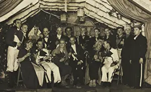Cross Dressing Prints: German actors, some in drag, gather on stage at a party, 1930-45. Creator: Unknown