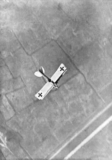 Ypres Prints: A German Aviatik aircraft photographed in flight by a Belgian aviator