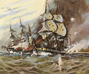 Willi Prints: German battery attack from the beach at Eckernforde