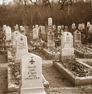 Hauts De France Prints: German cemetery, Carlepont, Northern France, c1914-c1918