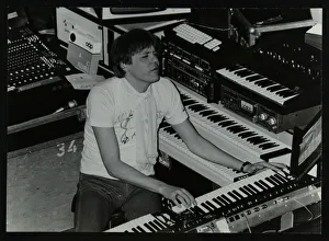 German electronic musician Klaus Schulze at the Forum Theatre, Hatfield, Hertfordshire, 1983