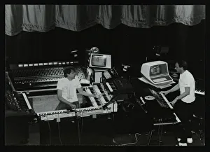 German electronic musician Klaus Schulze at the Forum Theatre, Hatfield, Hertfordshire, 1983