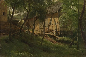 Professor Hans Gude Prints: German Farm, 1859. Creator: Hans Gude