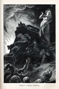 Iron Age Prints: German Funeral Sacrifice, 1882. Artist: Anonymous