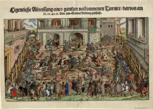 Medieval Art Gallery: German Knight Tournament, ca 1530. Artist: Anonymous