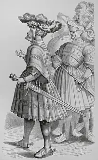 1490s Prints: German Knights, 15th century, (1878). Creator: Unknown