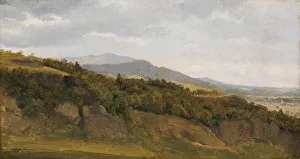 Laid Down On Canvas Prints: German Landscape with View towards a Broad Valley, ca. 1829-30. Creator: Ernst Christian