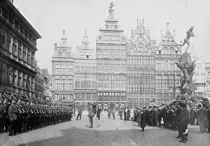 Grand Place Prints: German Landsturm troops, Antwerp, between c1914 and c1915. Creator: Bain News Service