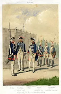 Images Dated 12th May 2007: German military uniforms, 1740-1786 (19th century).Artist: W Korn