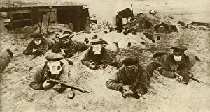 German naval troops wearing respirators, First World War, 1915, (1935). Creator: Unknown German naval troops wearing respirators, First World War, 1915, (1935). Creator: Unknown