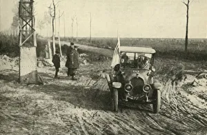 Western Front Gallery: German officers indicating the whereabouts of landmines, First World War, 1918, (c1920)