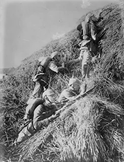 Hiding Prints: German Patrol in France, between c1914 and c1915. Creator: Bain News Service