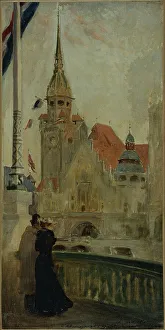 Universal Exhibition Prints: German pavilion at 1900 Universal Exhibition, 1900. Creator: Edouard Zawiski