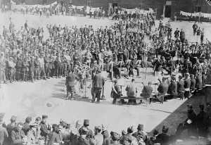 Prisoners Of War Prints: German Prison Camp, between c1915 and c1920. Creator: Bain News Service