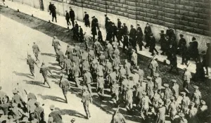 Petrograd Gallery: German prisoners from the SMS Magdeburg in Petrograd, Russia...August 1914, (c1920)