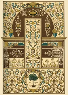 Palm Trees Prints: German Renaissance ceiling and wall painting, (1898). Creator: Unknown