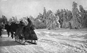 Germany Europe Prints: The Last German Roads; Snow in Alsace. Supply by sledge, 1917. Creator: Unknown