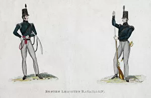 Images Dated 12th May 2007: German soldiers from the Waterloo period, 19th century