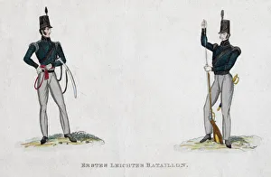 Images Dated 12th May 2007: German soldiers from the Waterloo period, 19th century