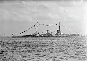 German Squadron Visit To U.S. Moltke, German Battleship - In Hampton Roads, 1912. Creator: Harris & Ewing. German Squadron Visit To U.S. Moltke, German Battleship - In Hampton Roads, 1912. Creator: Harris & Ewing