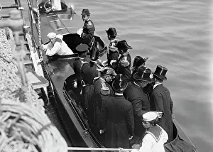 Taft William Howard Prints: German Squadron Visit To U.S. President Taft And Party Leaving Mayflower