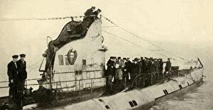 A German submarine surrenders to the British, First World War, 1918, (c1920). Creator: Unknown