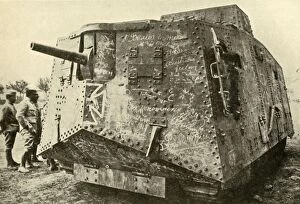 One of the German Tanks captured on the Western Front, First World War, c1918, (c1920)