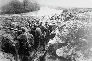 Muddy Prints: German trenches on the Aisne, between 1914 and c1915. Creator: Bain News Service