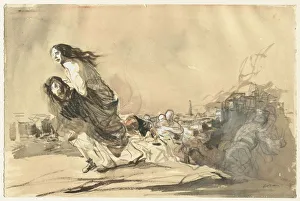 Heightened With White Gouache Prints: The German troups received the formal order to spare private property