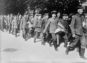 Recovery Prints: German wounded, recovered, returning singing to the front