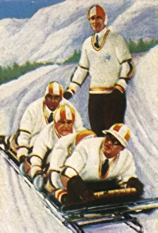 Germany II, German bobsleigh team, 1928. Creator: Unknown Germany II, German bobsleigh team, 1928. Creator: Unknown