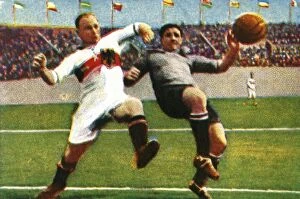 Olympic Games Collection: Germany-Uruguay football match, 1928. Creator: Unknown