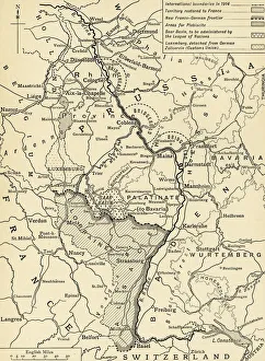Alsace France Collection: Germanys Western Frontier under the terms of the Peace Treaty, 1918, (c1920). Creator: Unknown