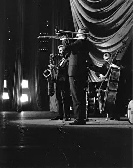Saxaphone Player Prints: The Gerry Mulligan Quartet, London Tour, early 1960s. Creator: Brian Foskett