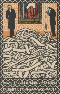 Gesprach eines Redakheurs mit einem Staatsmann Editor's Conservation with a Statesman), 1907. Creator: Moritz Jung