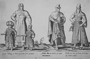 Bruyn Abraham De Prints: Gestus habitusq. in Turcia puerorum foras exeuntium; Mulier Turca cui amictui est tegmen