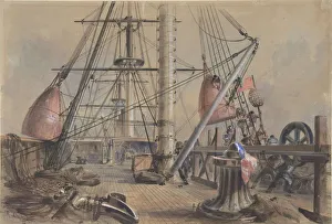 Field Cyrus West Gallery: Getting Out One of the Great Buoys: The Deck of the Great Eastern Looking From