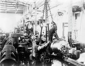 Hoist Prints: Getting ready to hoist a mounted gun