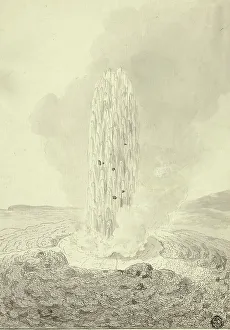 Icelandic Prints: Geyser, Iceland, 1772. Creator: John Cleveley the Younger