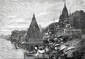 Blessed Prints: Ghaut at Benares, 1876. Creator: Unknown