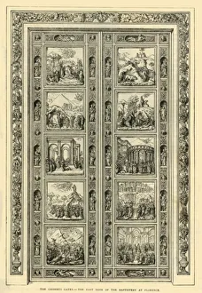 Lorenzo Prints: The Ghiberti Gates - The East Door of the Baptistery at Florence, 1882. Creator: Unknown