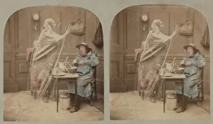 Trick Prints: The Ghost in the Stereoscope, ca. 1856. Creator: London Stereoscopic & Photographic Co