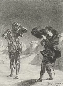 Images Dated 28th April 2020: The Ghost on the Terrace, 1843. 1843. Creator: Eugene Delacroix