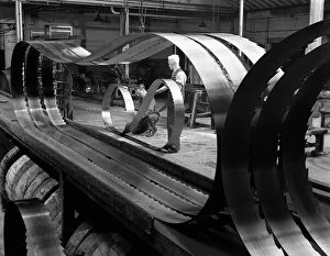 Michael Walters Gallery: Giant bandsaw blades, Slack Sellers & Co, Sheffield, South Yorkshire, 1963. Artist