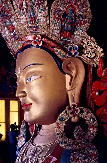 Serenity Prints: Giant gold Maitreya Buddha statue