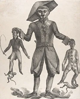 A Giant Monkey in Uniform Holding up Pierrot and a Man with a Whip, after 1825 A Giant Monkey in Uniform Holding up Pierrot and a Man with a Whip, after 1825