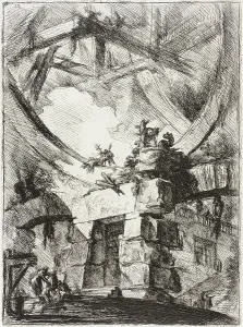 Vedute Di Roma Prints: The Giant Wheel, 1761. Creator: Giovanni Battista Piranesi