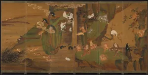 Gibbons in a Landscape, late 1800s or early 1900s. Creator: Unknown
