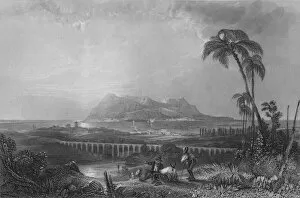 Andalusia Collection: Gibraltar, From Algeziras, 1840. Artist: Joseph Clayton Bentley
