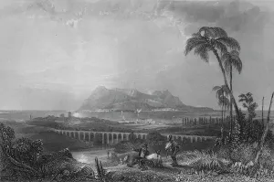 Son Co Prints: Gibraltar, From Algeziras, 1840. Artist: Joseph Clayton Bentley
